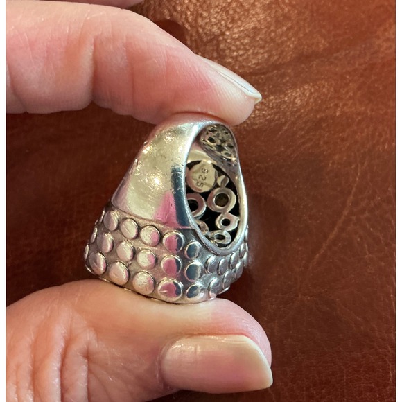 John Hardy Statement Ring Sterling Silver 925 Dot Textured - Picture 5 of 11